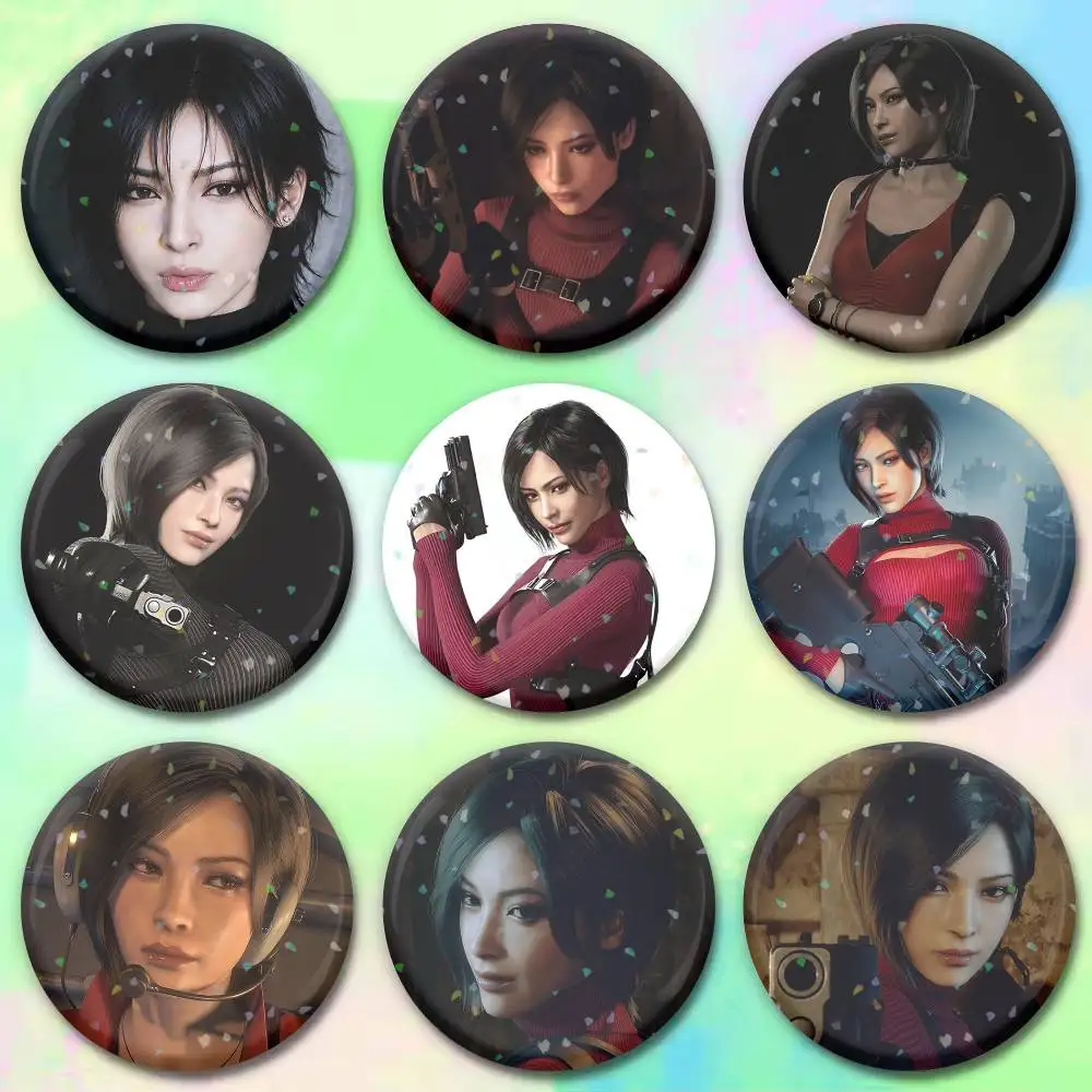 Ada Wong R-Resident E-Evil Button Pins Backpack Clothing Decor Brooch Badge Jewelry Gifts for Kids