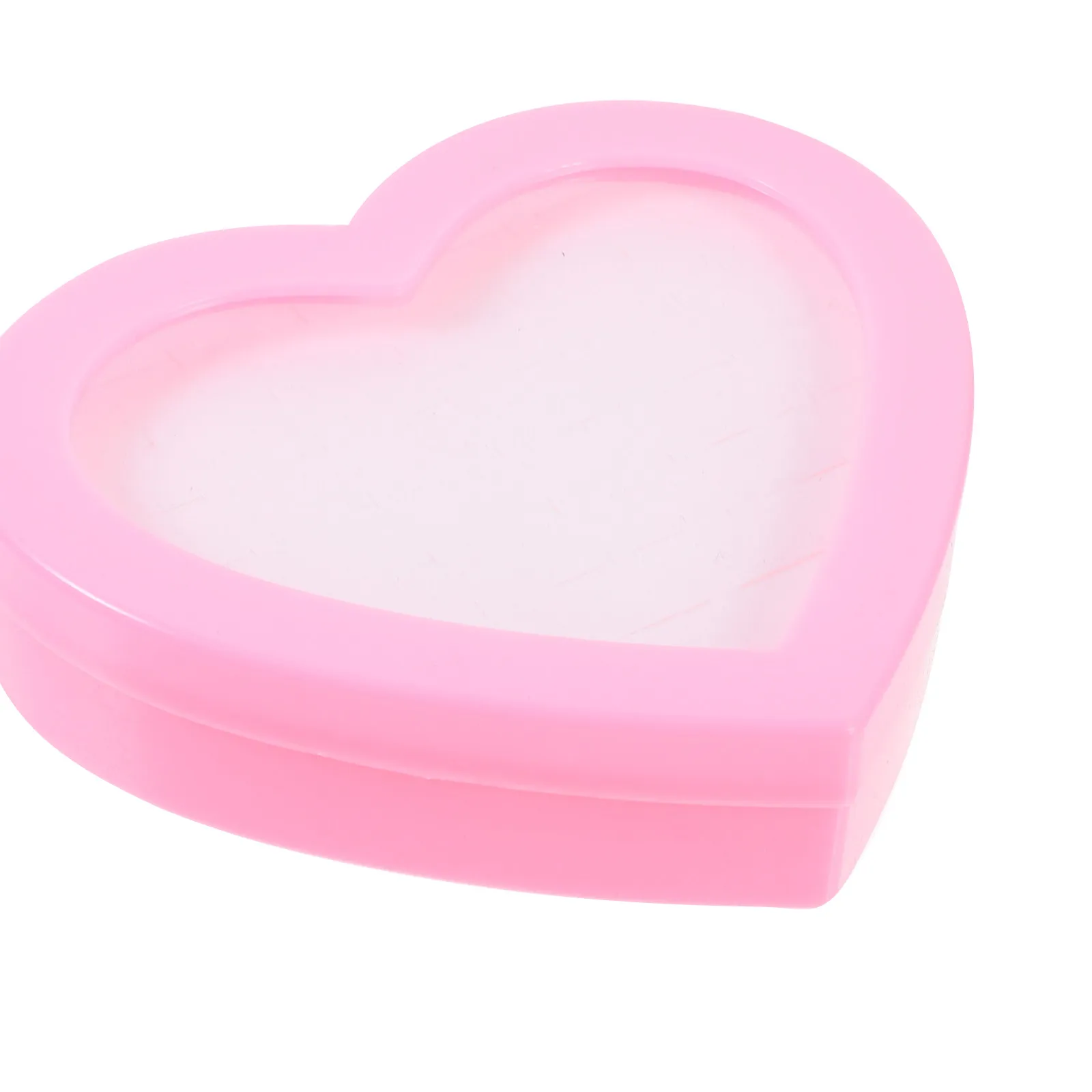 Heart Shaped Ring Storage Case Jewelry Organizer 24 Slots Decorative Rhinestone Holder Simple Storage Case