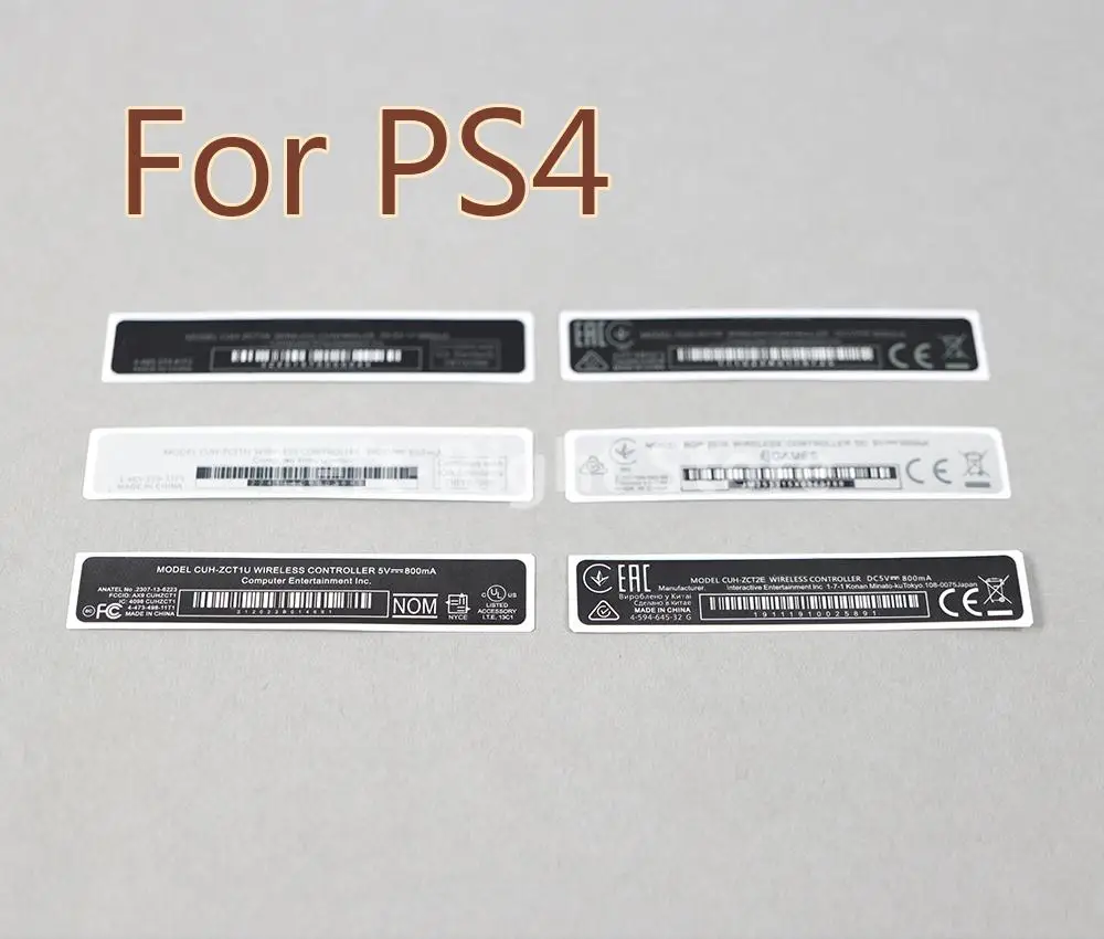 20pcs For Playstation 4 PS4 Controller housing Shell Slim Black Back Mark Tag Paste Sticker Label Seals OEM