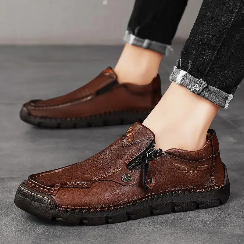 

Summer Men's Shoes Moccasins Genuine Leather Men's 2024 Summer New Breathable Soft Leather Soft