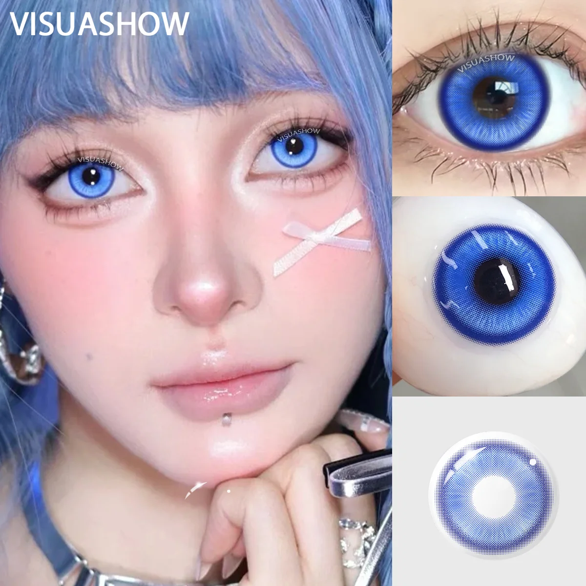 VISUASHOW Anime Cosplay Farbige Kontaktlinsen Augen Cos-Linsen 6 Monate Nutzung Magic Pop Grün-Rote Kontaktlinsen für Augen-Schönheits-Make-up – Detail 2