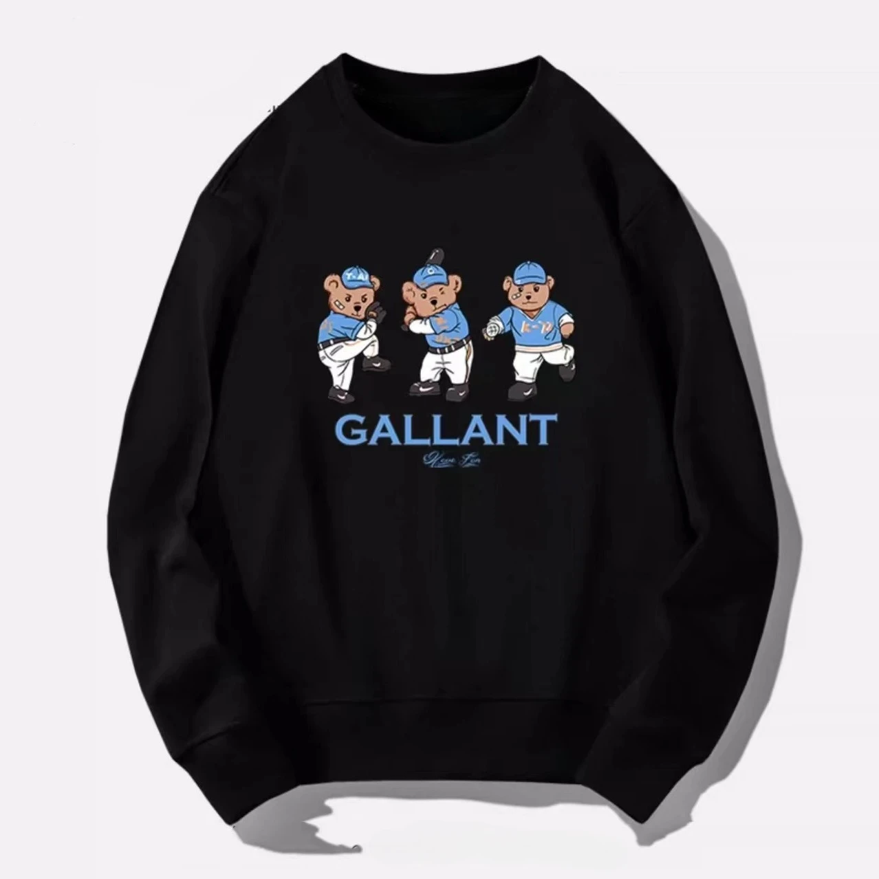 

Осенне-зимняя мужская и женская новинка 2025 года, студенческая одежда для пар с круглым вырезом и длинными рукавами, свободные топы с внутренней стороны