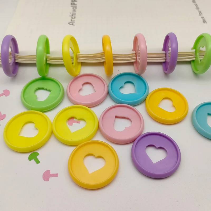 50PCS 32MM Mushroom Hole Loose-leaf Plastic Binding Disc Planner Binder Rings Binding Plastic Rings Notebook Office Supplies