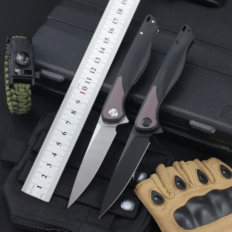 

New Outdoor Camping Folding Knife D2 Blade Two color G10 Handle Pocket Survival Tactical Hunting Utility Fruit Knives EDC Tools