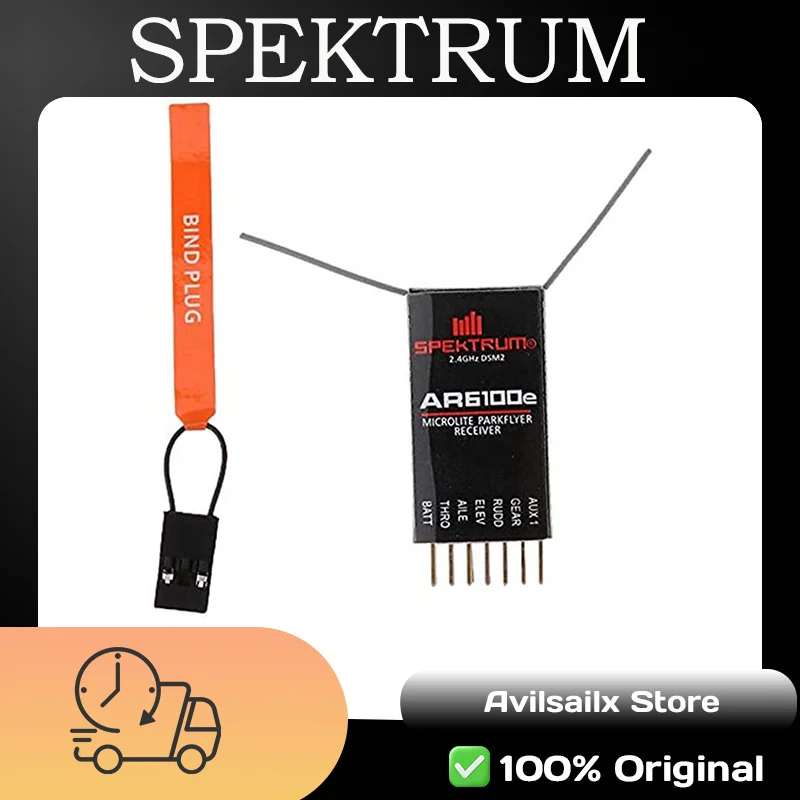 DSM2 6CH 2.4GHz AR6100E Receiver Compatible with SPEKTRUM DX6i DX7 DX8 DX18 JR for RC Helicopter Airplane Drone Model