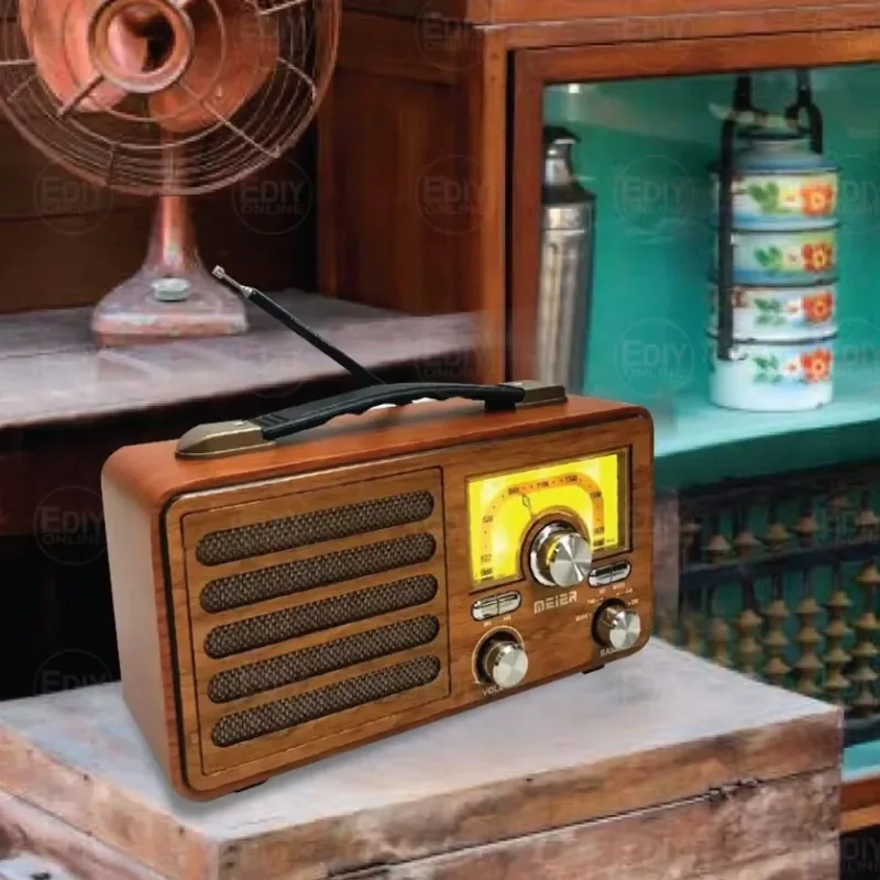 M-1912BT خمر المحمولة Am Fm Sw راديو سمّاعات بلوتوث سطح المكتب الخشبي HIFI Soundbox دعم BT محرك USB TF بطاقة التشغيل #2