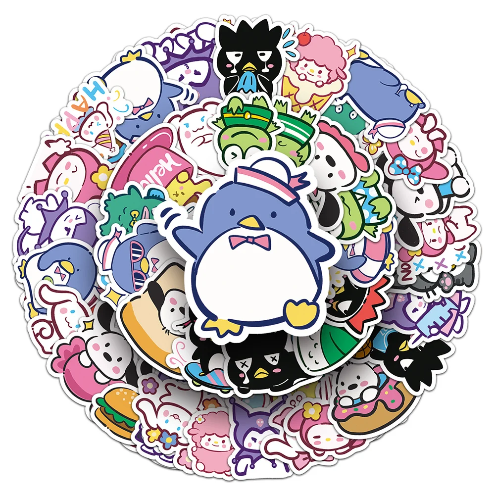 

10/30/50pcs Hand-painted Sanrio Anime Stickers Cute Cartoon Sticker Graffiti Kids Toy Decals for Water Bottle Phone Case Guitar