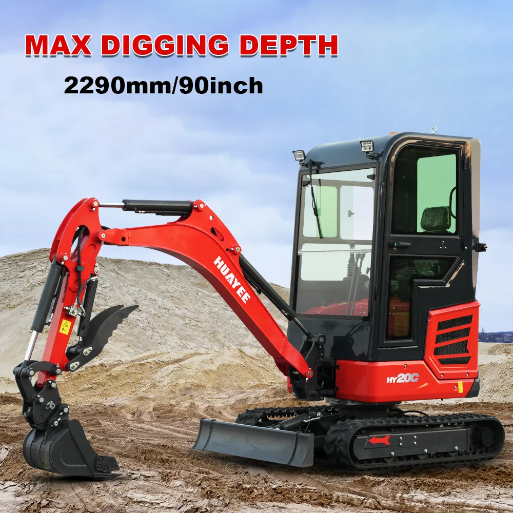 2-Ton Mini Excavator (Powered by Kubota Engine) — Equipped with Cab; Customization Available.