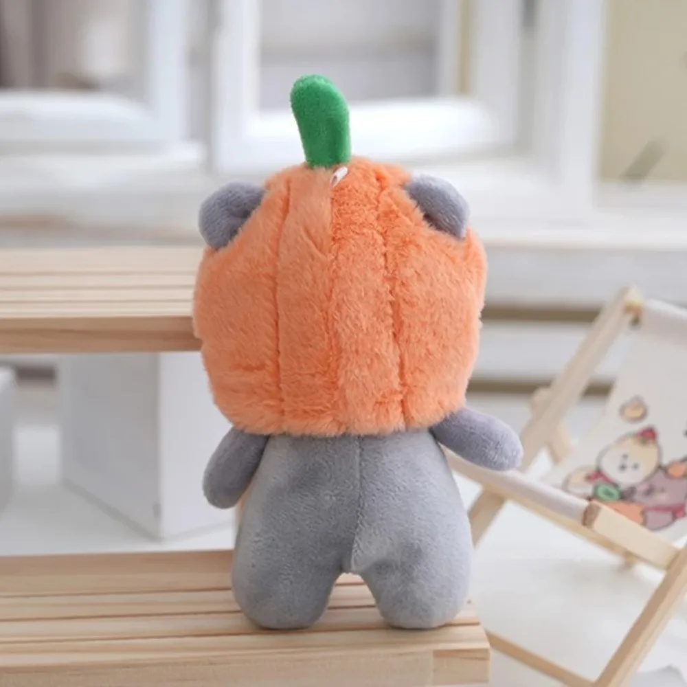 LLavero de peluche con capucha de calabaza y oso enojado, llavero con dije para bolso, accesorios divertidos para mochila para mujeres, niñas y niños, regalo para decoración de Halloween