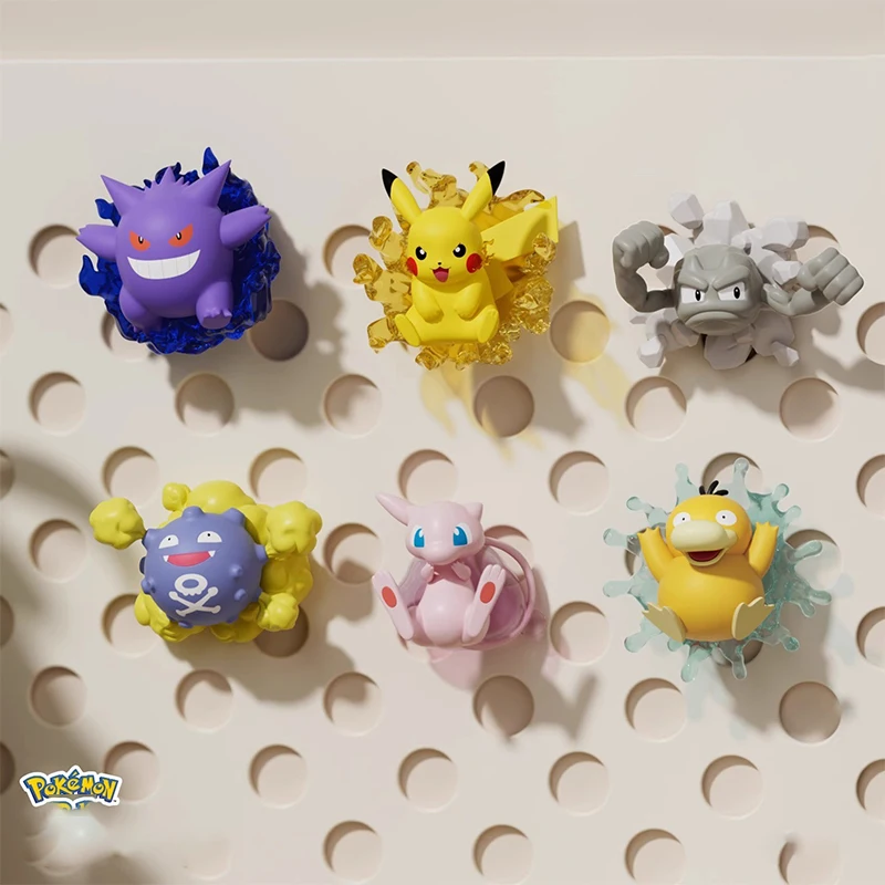 Auténtico Pokémon, Pegatina Magnética 3D, Pikachu, PSYDUCK, GENGAR, GEODUDE, MEW, KOFFING, Muñeco Hecho a Mano, Juguete Infantil, Regalo de Navidad