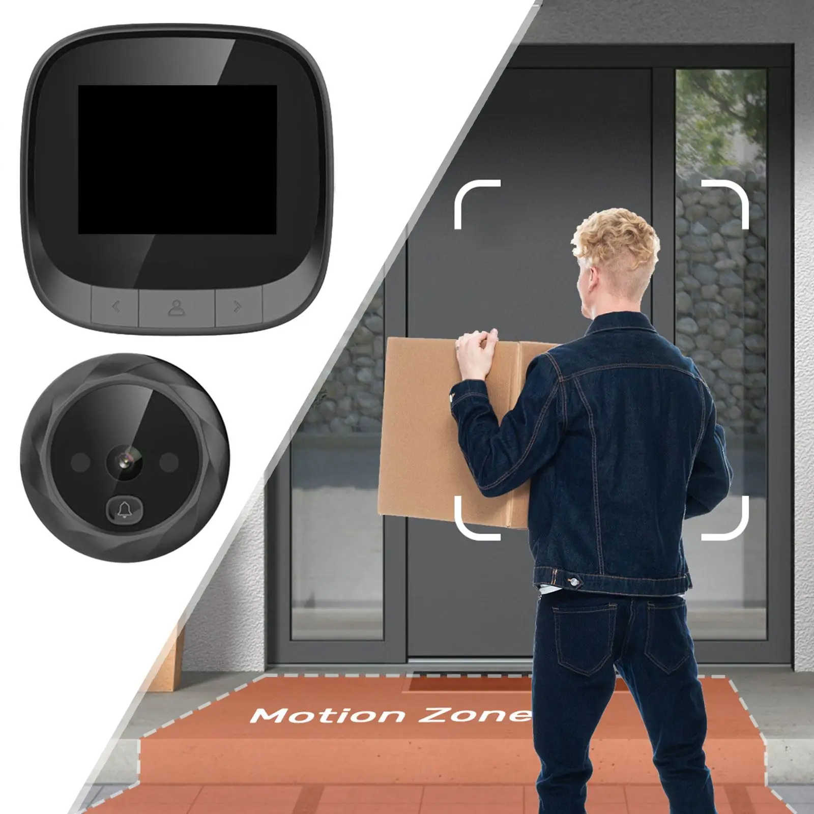 Video Doorbell Smart Home Security Device Black 90 Degree Wide Angle View Accessories Smart Doorbell for Home Door Farmhouse