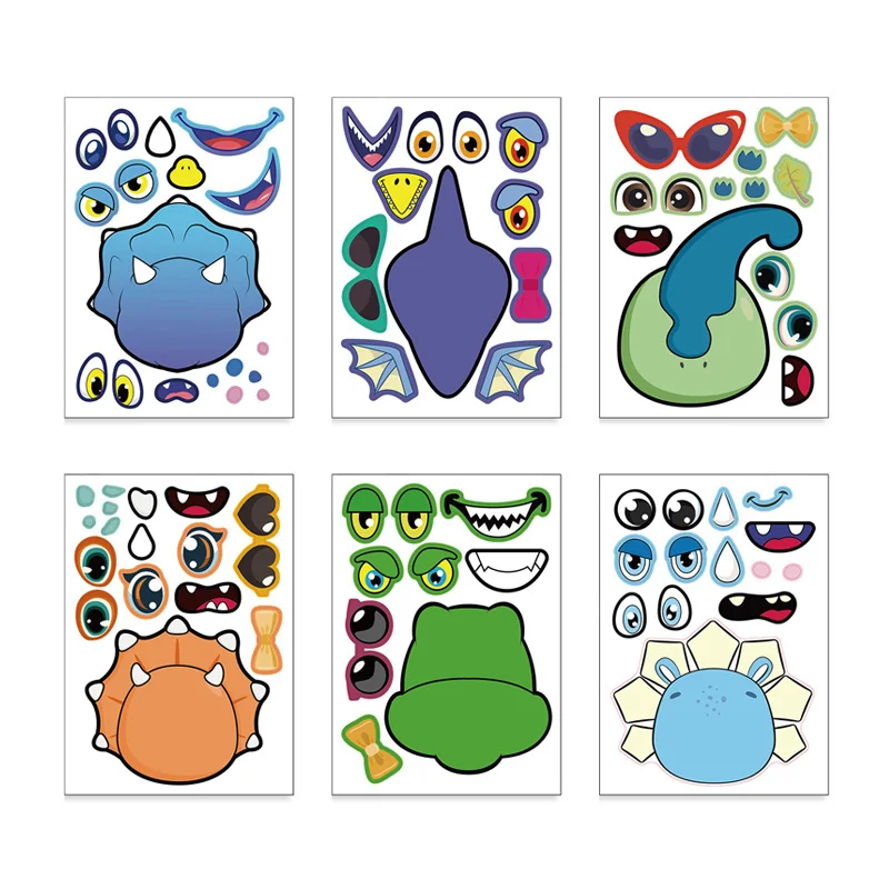 6 Sheets Farm Animals Assembled Sticker Set for Kids