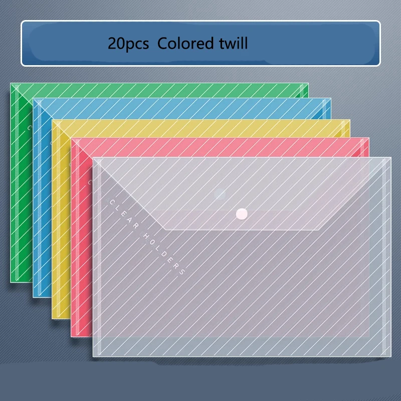 10/20 قطعة A4 حقيبة ملفات ملونة سميكة البلاستيك سعة كبيرة مقاوم للماء حقيبة التخزين المفاجئة ل أرشيف أوراق الاختبار والكتب