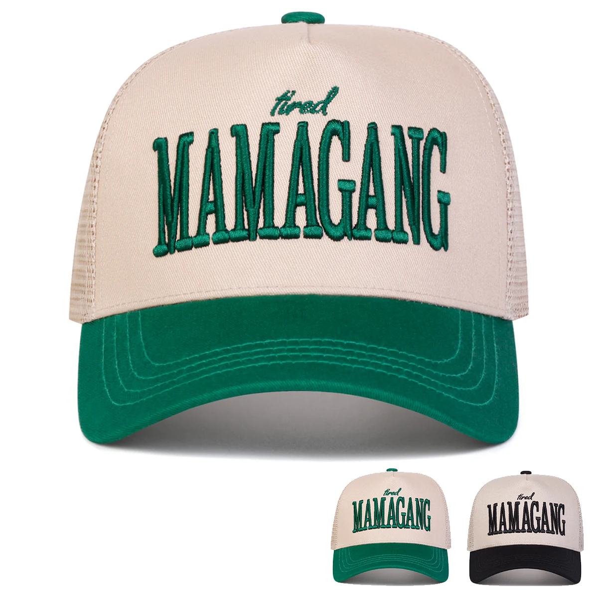 

Unisex MAMAGANG Letter Embroidery Baseball Net Caps Spring Summer Outdoor Sunscreen Hat Adjustable Casual Trucker Hats