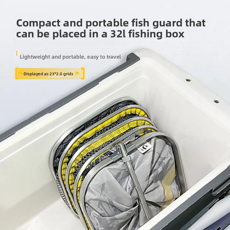 شبكة حماية السمك السميكة، حقيبة شبكة صيد السمك ذات الفم المربع، يمكن أن تحمل الأسماك، مريحة للحمل والحماية