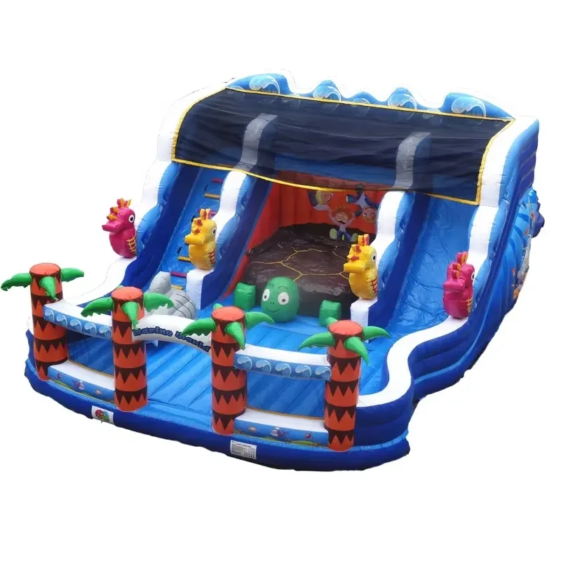 Marine Themed China Giant Inflatable Slide for Kids Playground