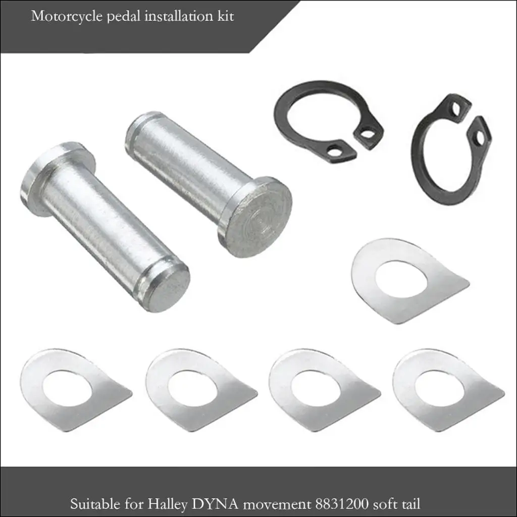 Chrome Motorcycle Foot Pegs Mount Kit Durable Aluminum Alloy Footrest Peg Pins Set for Custom Bikes Touring Offroad