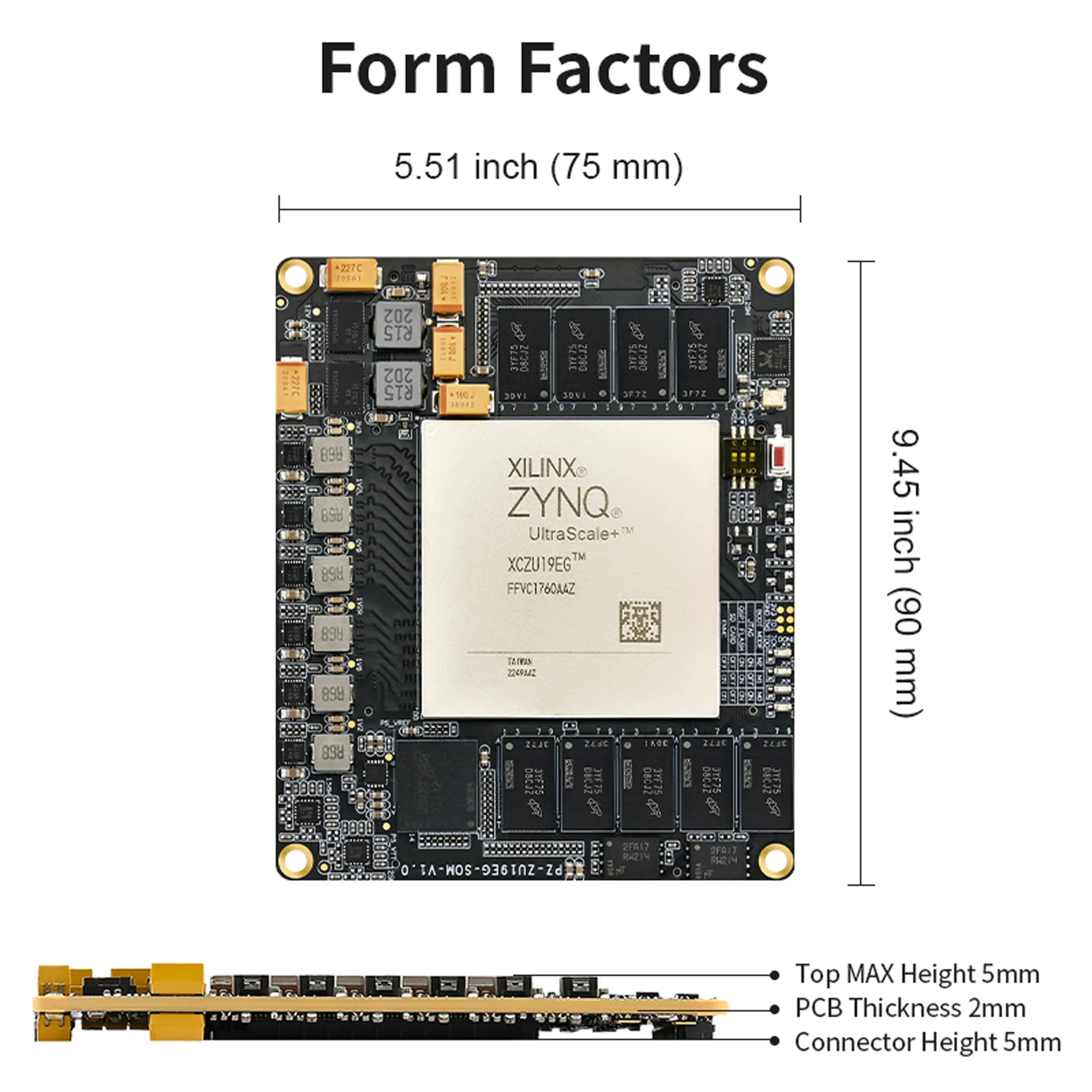 Placa de núcleo puzhi zu17eg ZU19EG-SOM fpga xilinx zynq ultraescale + mpsoc xczu17eg xczu19eg placa de desenvolvimento fpga grau industrial