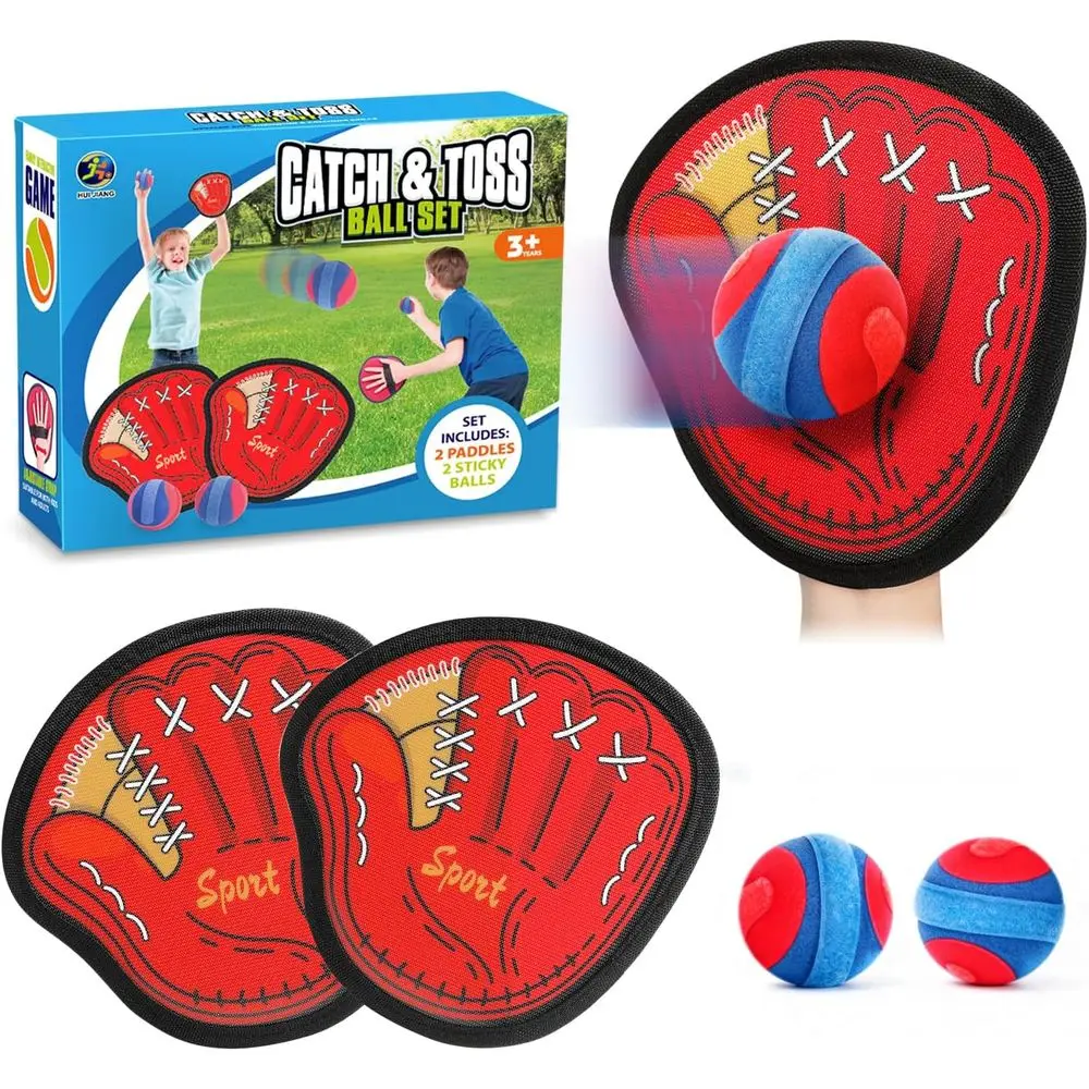 

Outdoor Toss and Catch Game, Beach and Yard Fun, Toddler Baseball Glove & Ball Set