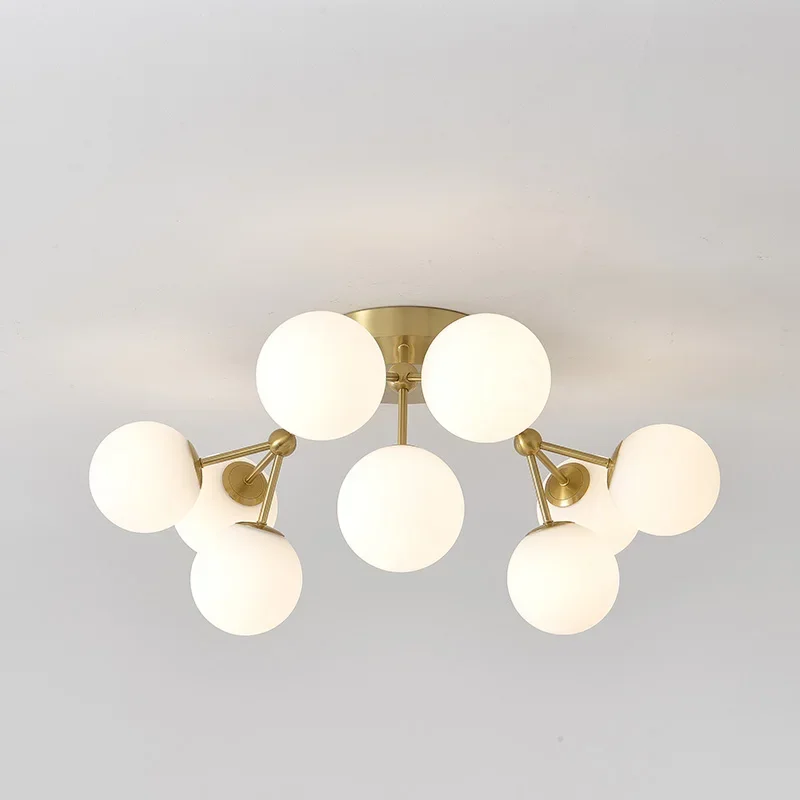 Golden Ceiling Lamp Nordic Magic Bean