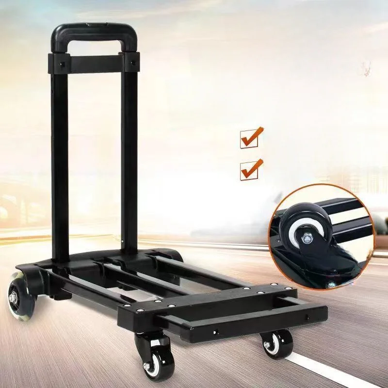 four-wheel-universal-wheel-hand-pulled-shopping-cart-load-bearing-vegetable-buying-car-retractable-handle-stainless-steel