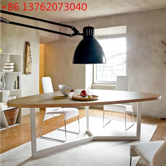 Nordic Lacquered Triangle Dining Table Modern Simple Work Desk Personality Conference Negotiation Table