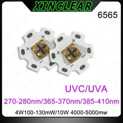 Deep UV LED Chips 4W 10W UVC 270nm 280nm UVA 365nm 370nm 395nm 400nm Diode SMD 6565 Chips With 20mm PCB For Ultraviolet Lamps