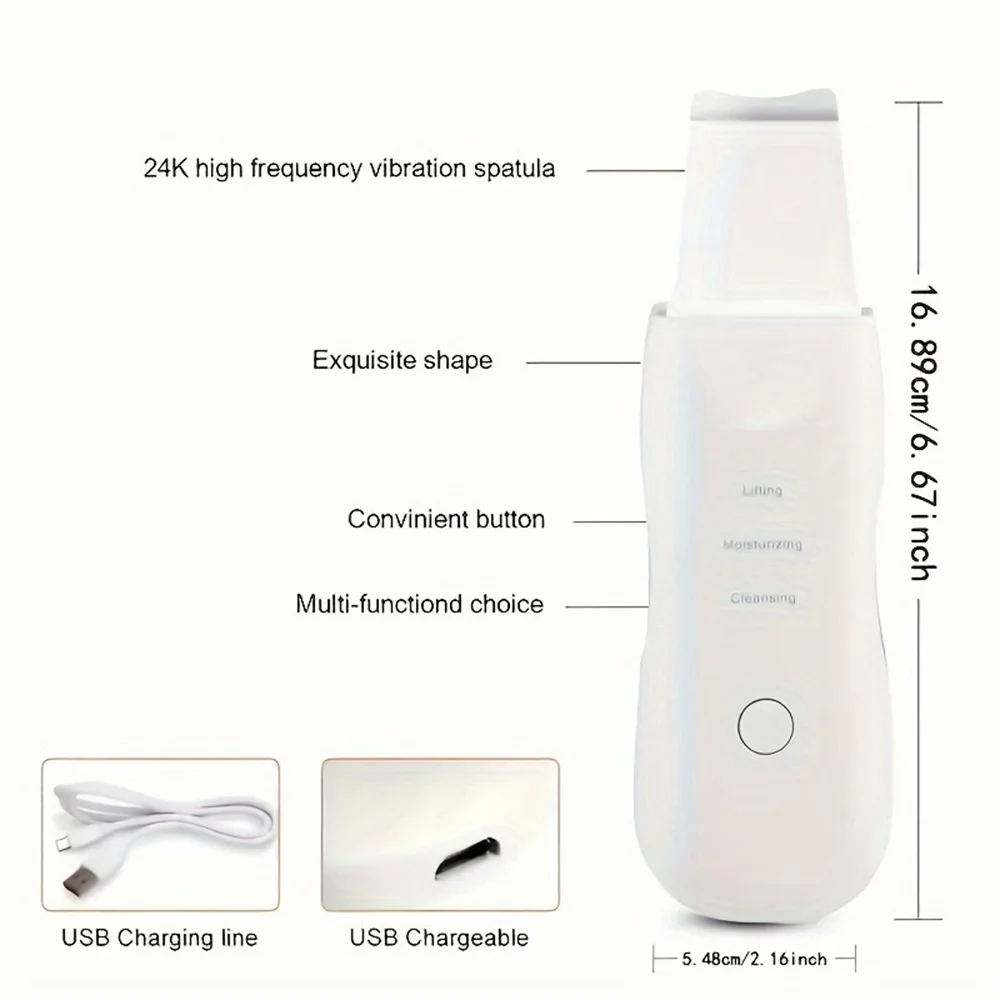 Elektryczny skrobak do twarzy - głębokie oczyszczanie porów, precyzyjny skrobak do twarzy, delikatne i skuteczne narzędzie do pielęgnacji skóry