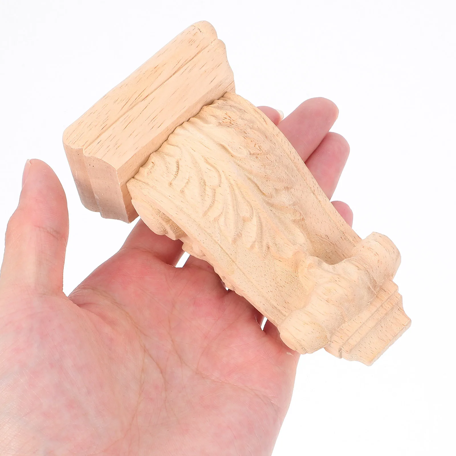 

Carved Wood Beige Solid Wood European Decorative Trim Shelf Bracket Roman Column Wall Decor Home Furniture