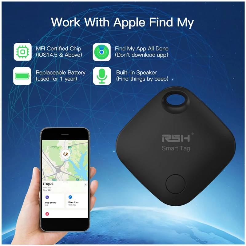 Smart Tag Smart Tracker for airtag for Apple Find My APP Anti Lost Reminder GPS Device Locator Car Key Pet Kids Finder 4 Pcs