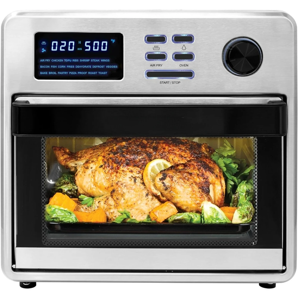 Forno digital de fritadeira a ar, torradeira de bancada, ar fritadeira combo, 21 presets inteligentes, 9 fáceis de limpar, 16 quart, 9