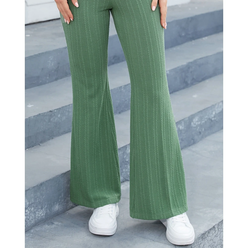 2023 Autumn Women High Waist Textured Design Skinny Flared Pants Femme Spring Casual Long Skinny Lady Trousers Sportswear