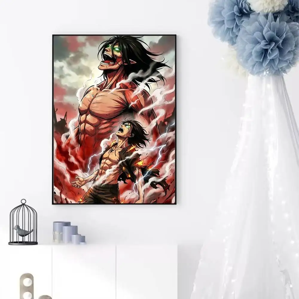 Anime A-attack On-Titan Cool Poster Sticky Posters Waterproof Paper Sticker Coffee House Bar Home Decor
