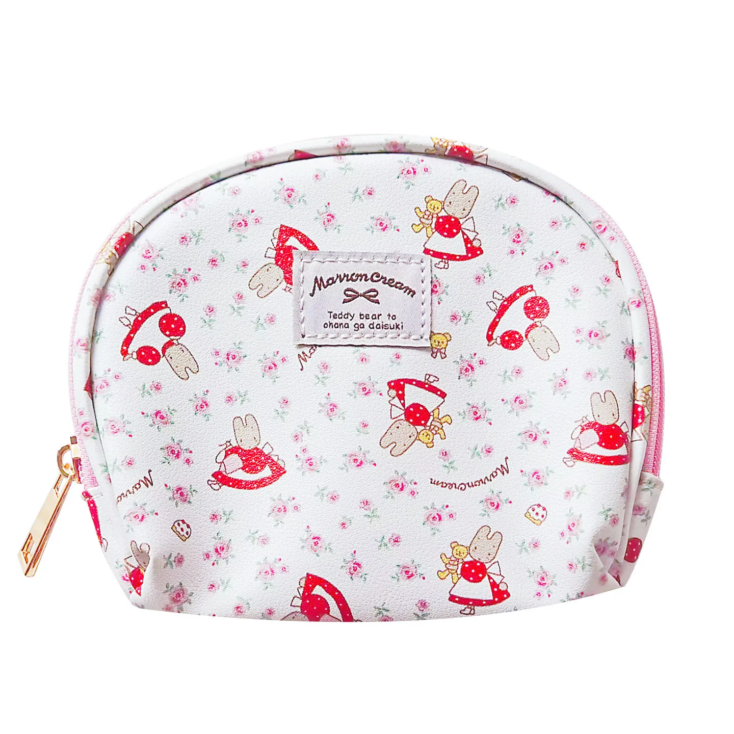 

Cute Marron Cream PU Floral Print Coin Purses Wallet Pouch Case Storage Bag Makeup Organizer Cosmetic Bags