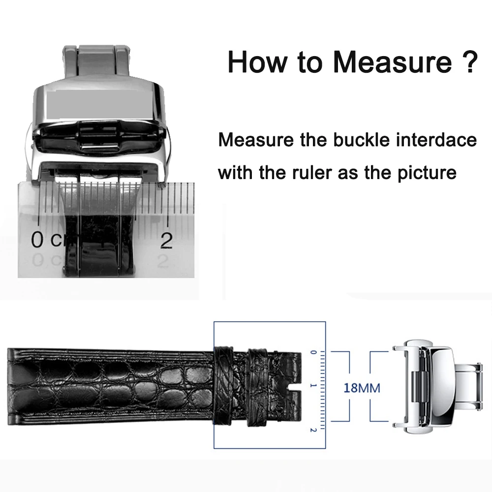 Stainless Steel Butterfly Buckle Polished Button Watch Band 16mm 20mm 22mm 24mm 10/12/14mm Watchbands Clasp accessories