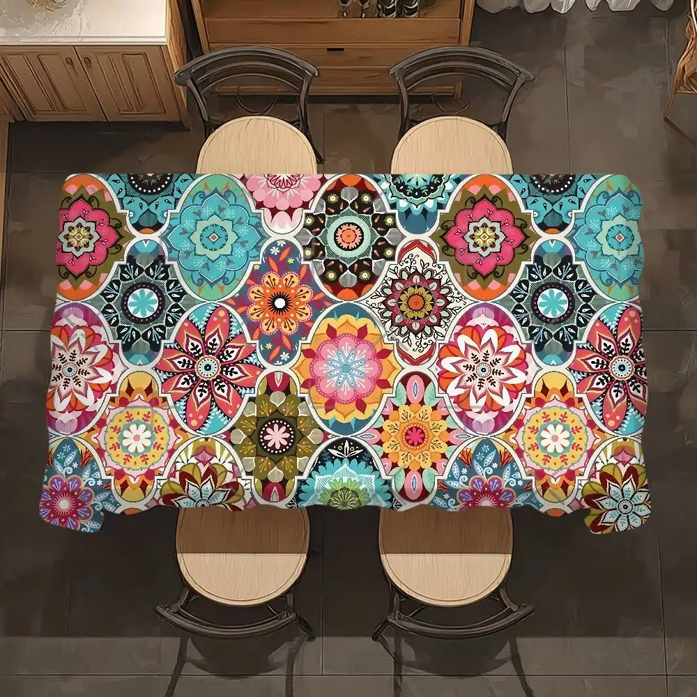 Classic Boho style Table Cloth Party Decor Dining Room Home Kitchen Patios Waterproof Stain-Proof Table Cloth