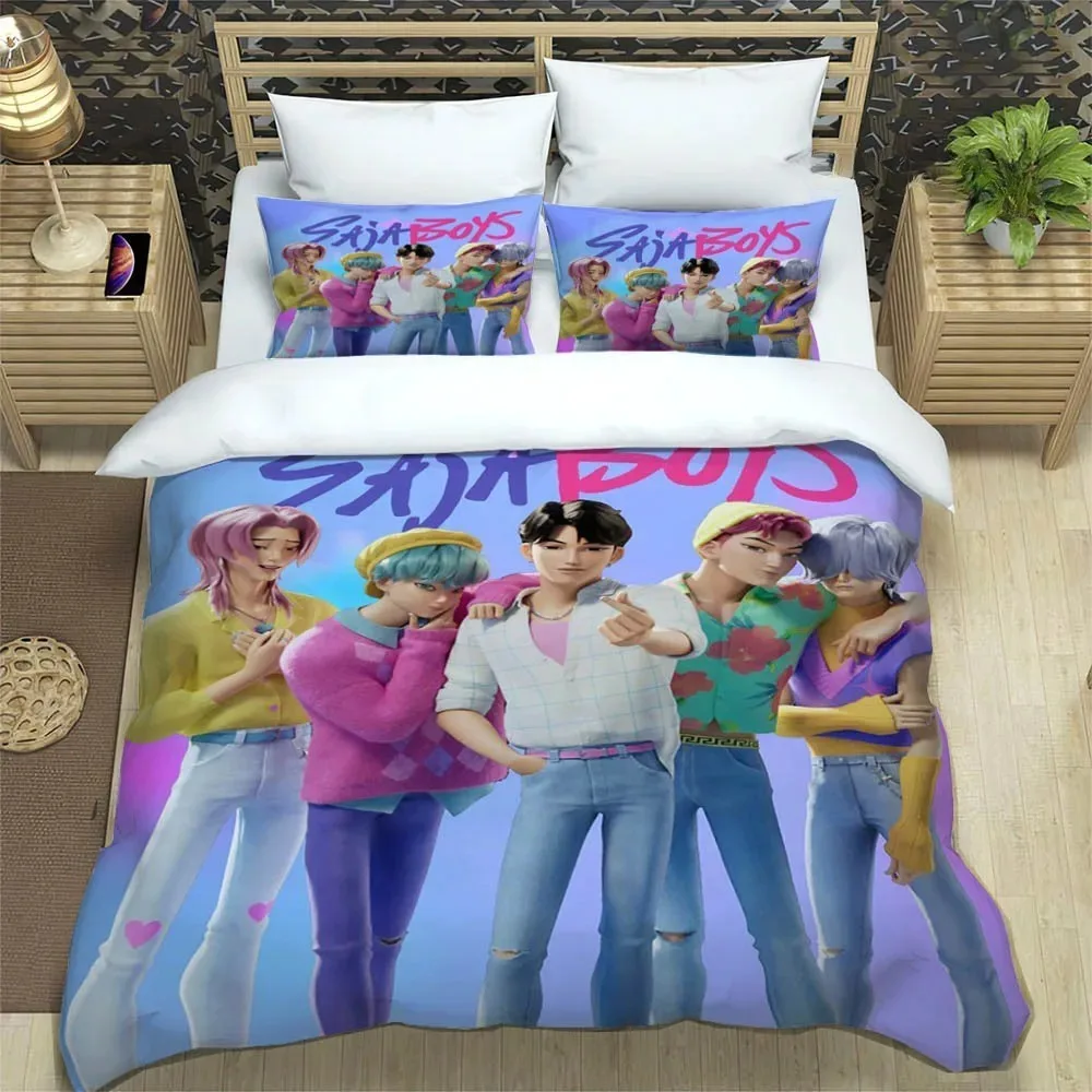 KPop Demon Hunters Printed Bedding Sets Exquisite Bed Supplies Set Duvet Cover Comforter Set Bedding Set Luxury Birthday Gift