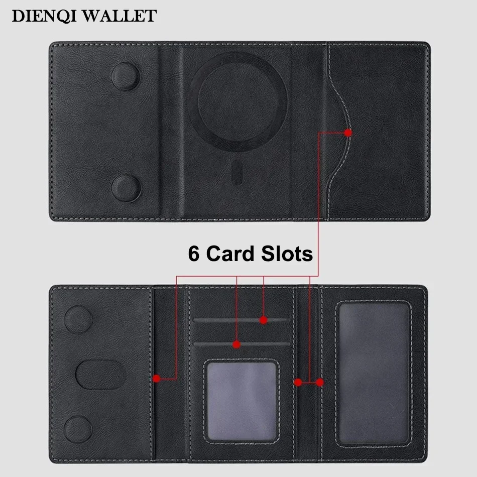 Magsafe Credit Card Holder Men Wallet Slim Thin Leather Trifold Magnetic Cardholder Wallet for Apple for IPhone 16 15 14 Pro Max