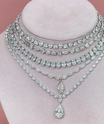2026 New Arrived High Quality Fashion Women Jewelry Iced Out Bling 5A Cubic Zirconia CZ Heart Tennis Choker Necklace