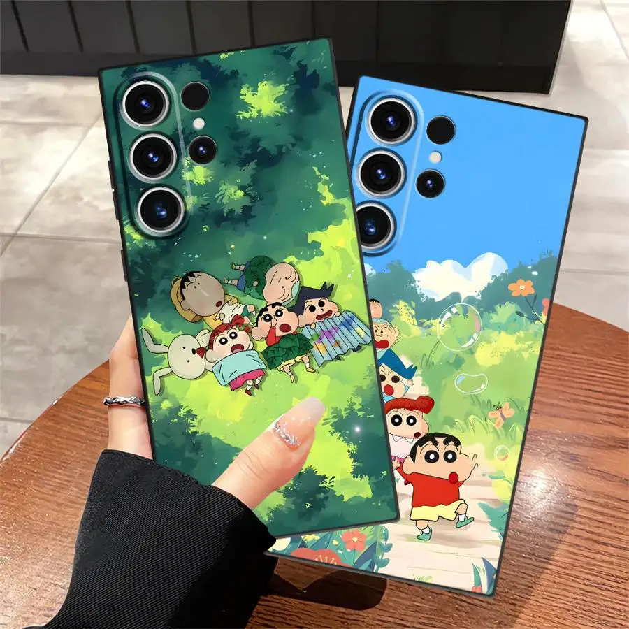 Case for Samsung Galaxy S26 Ultra S10 S9 S26+ S25 Plus S23 Note 20 8 9 10 S24 S20 S21 FE S24+ S25+ Phone Cover S-Shin-Chans