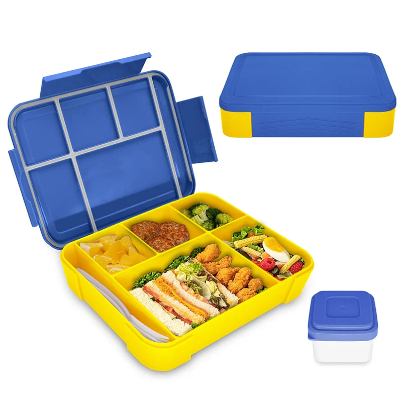 Portable Lunch Box Grated Bento Boxes For Kids And Students Leak-Proof Container With Cutlery Microwavable Food Containers