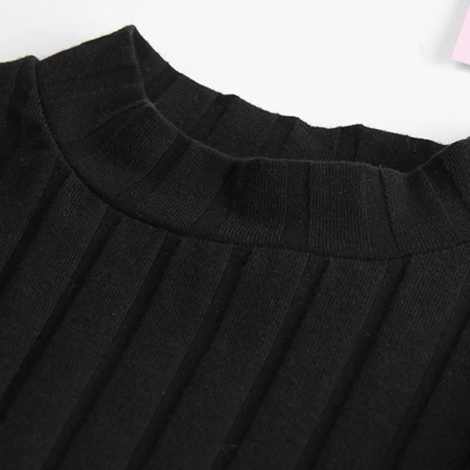 Kids Sweaters Knit Dress Geometric Sweaters Girls Autumn Winter Kids Turtleneck Casual Style Solid Color Clothes Girls Vestidos