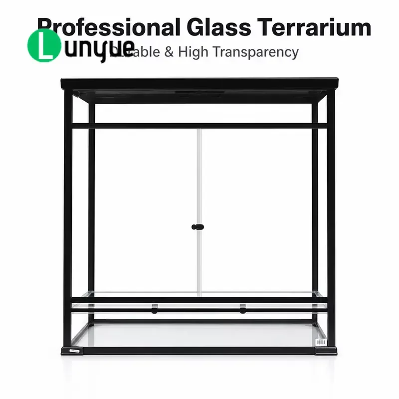 Side Lock Reptile Feeding Box Double Sliding Door With Sealing Lid Wide Indoor Terrarium For Crested Gecko Easy Access Secure
