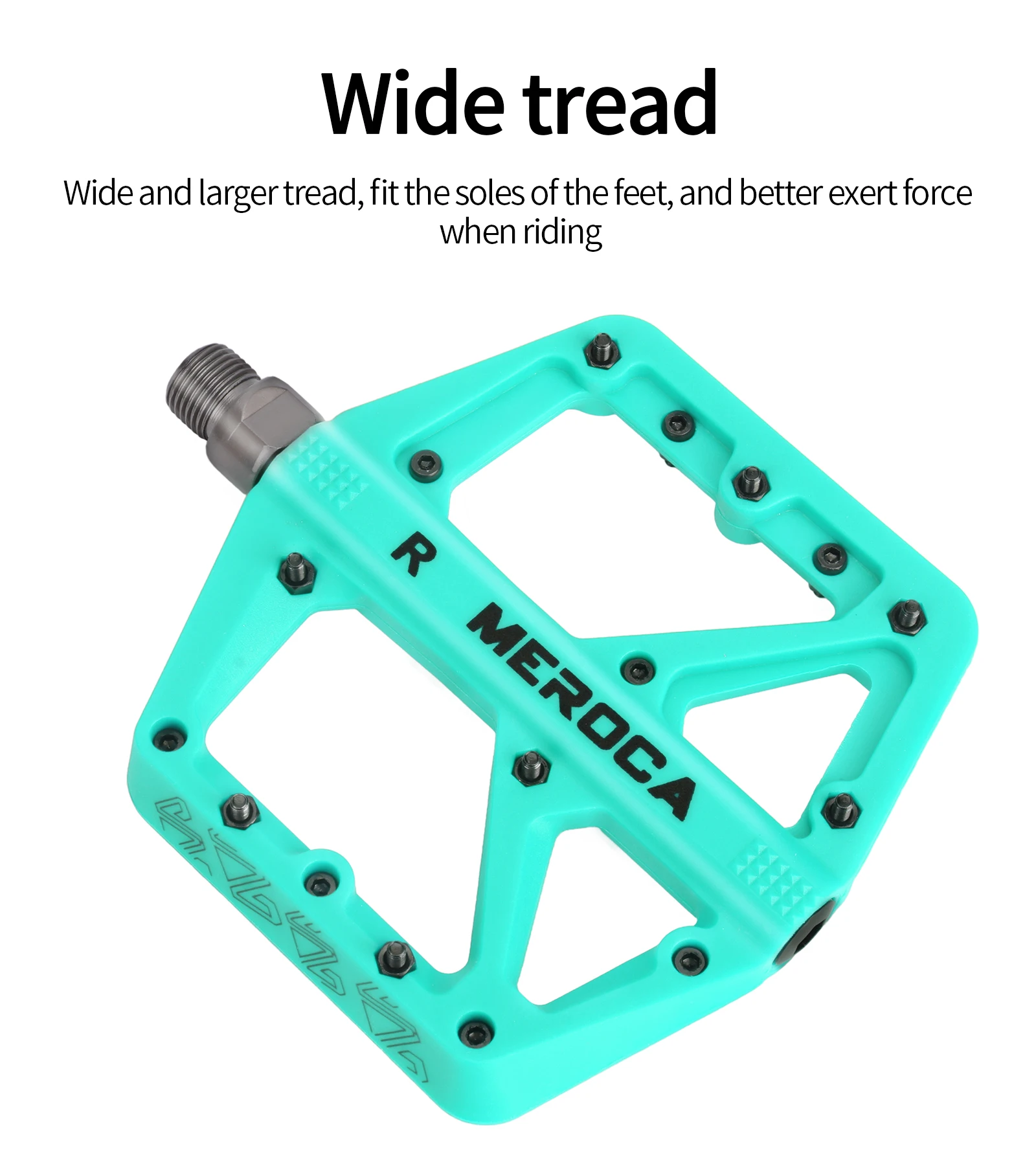 MEROCA Nylon-Fahrradpedale, ultraleichte Dichtungslager, Mountainbike, Rennrad, flache Plattform, wasserdichte Fahrradpedale, rutschfeste Teile – Detail 3