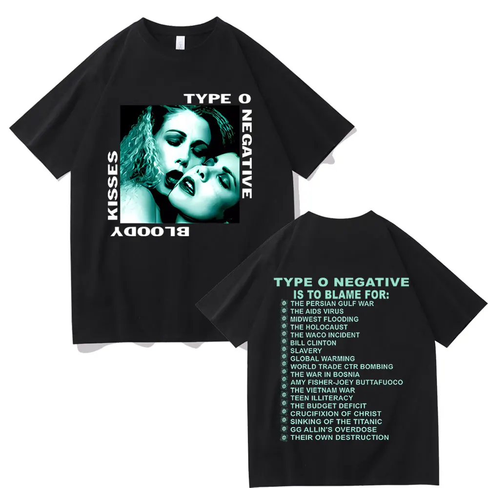 

Type O Negative 1993 Bloody Kisses Touring T Shirt Men Women Vintage Gothic Rock Metal Tshirt Men's Cotton Oversized T-shirts