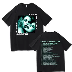 Type O Negative 1993 Bloody Kisses Touring T Shirt Men Women Vintage Gothic Rock Metal Tshirt Men's Cotton Oversized T-shirts