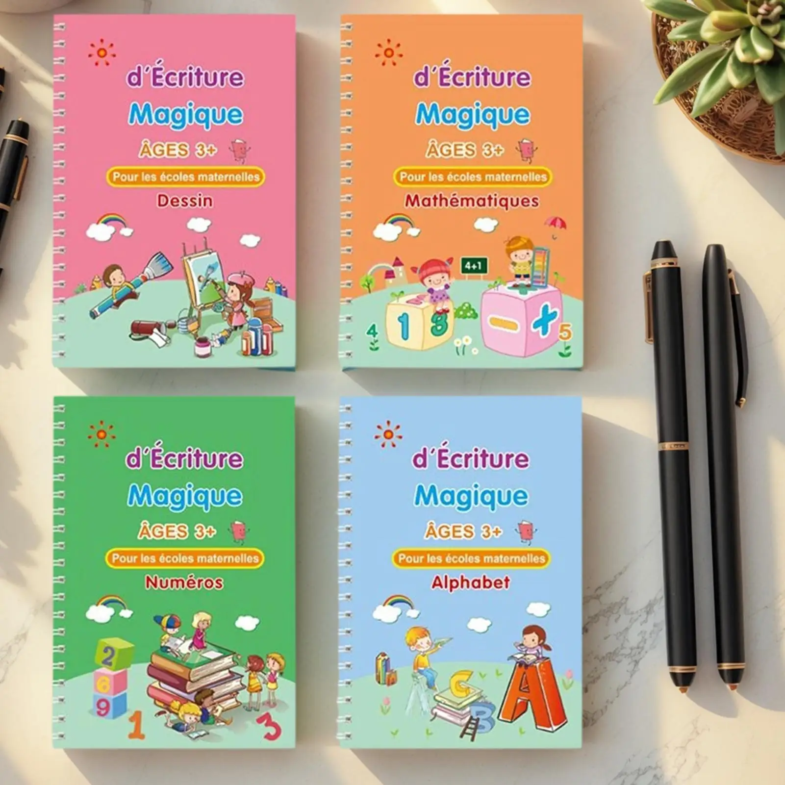 Cuadernos mágicos para niños, cuadernos de trabajo ranurados reutilizables, cuaderno de práctica con ranura mágica para oficina, aprender a escribir a los niños