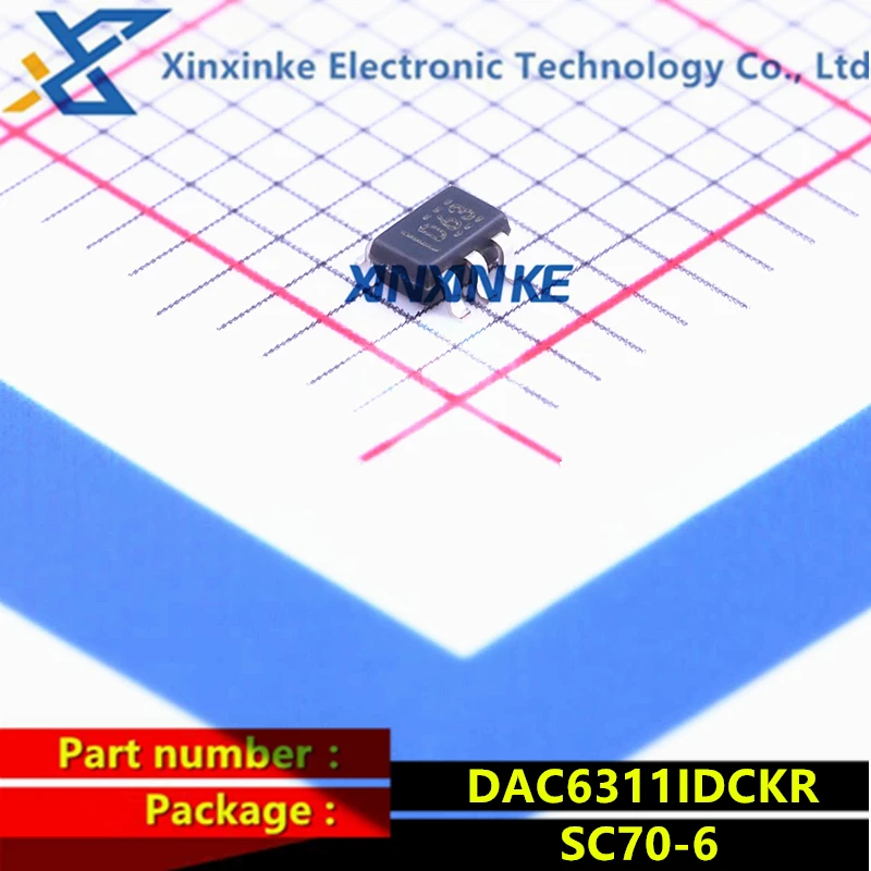 DAC6311IDCKR Mark:D63 SC70-6 Digital to Analog Converters - DAC 10B Sgl Ch 80uA DAC Data Converter ICs Brand New Original