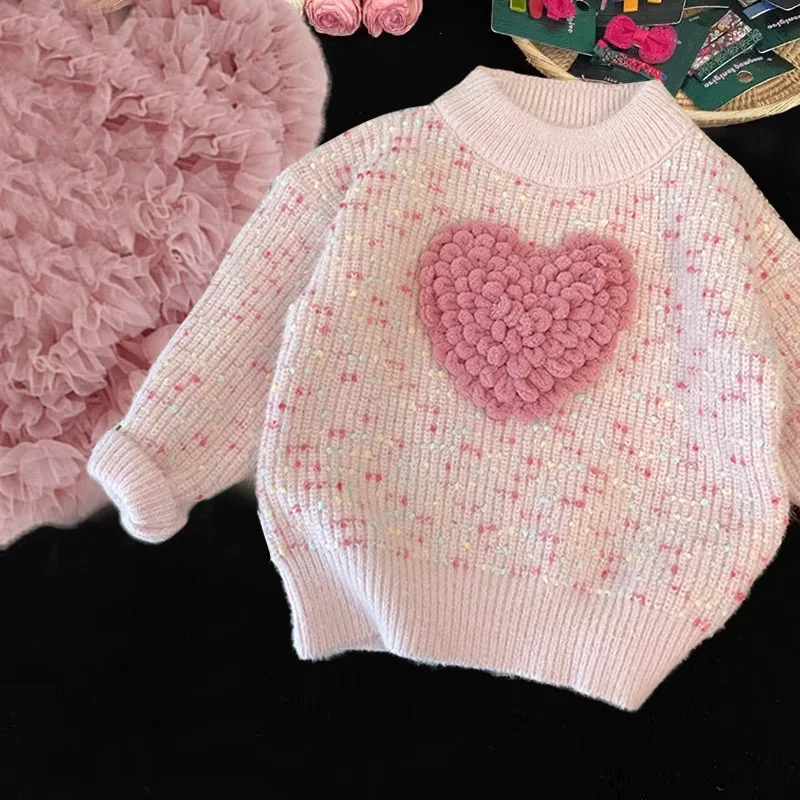 

Girl's Cardigan Sweater Coat2024Children's Autumn Clothing Fashionable Sweater Fashionable Comfortable Top