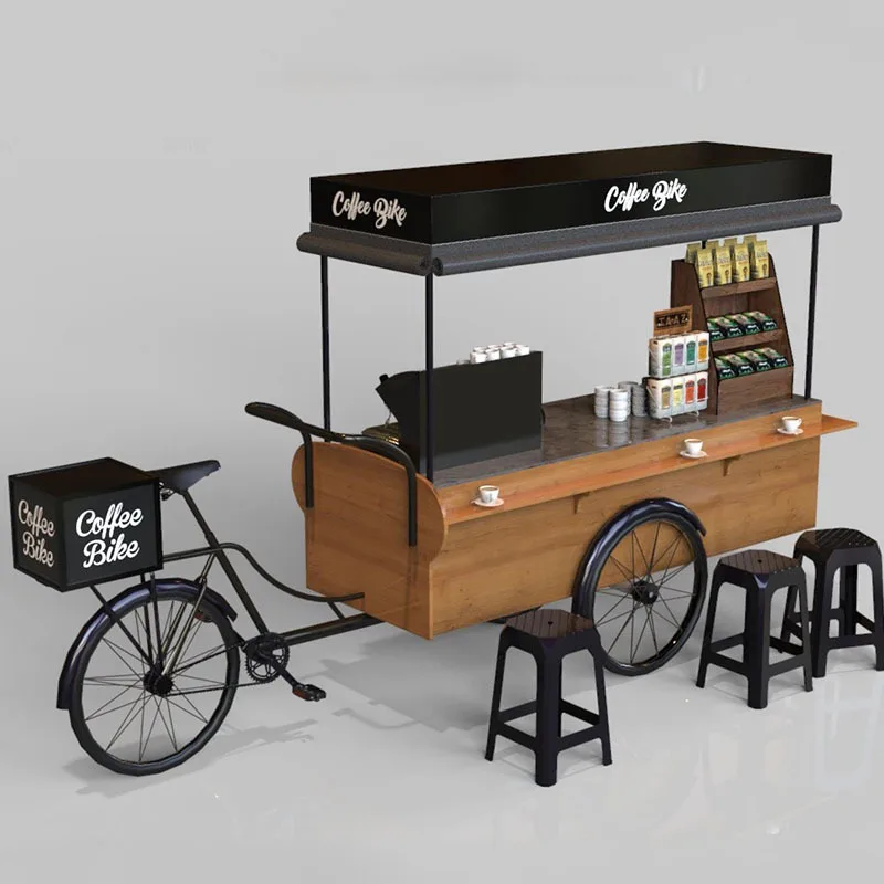 Customizable inverted three-wheeled stall car Wooden mall stall car Festival float 3